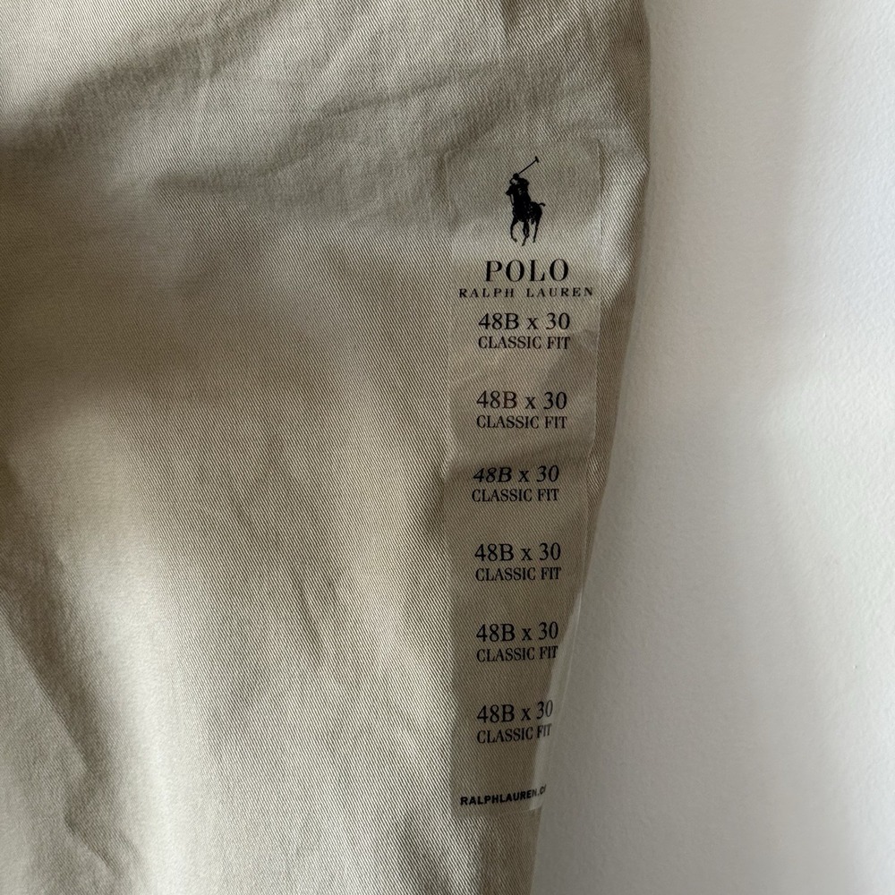 Polo Ralph Lauren Stretch Classic Fit Pants The Polo Chino Men's 48B‎ x 30 NWT - Picture 7 of 16
